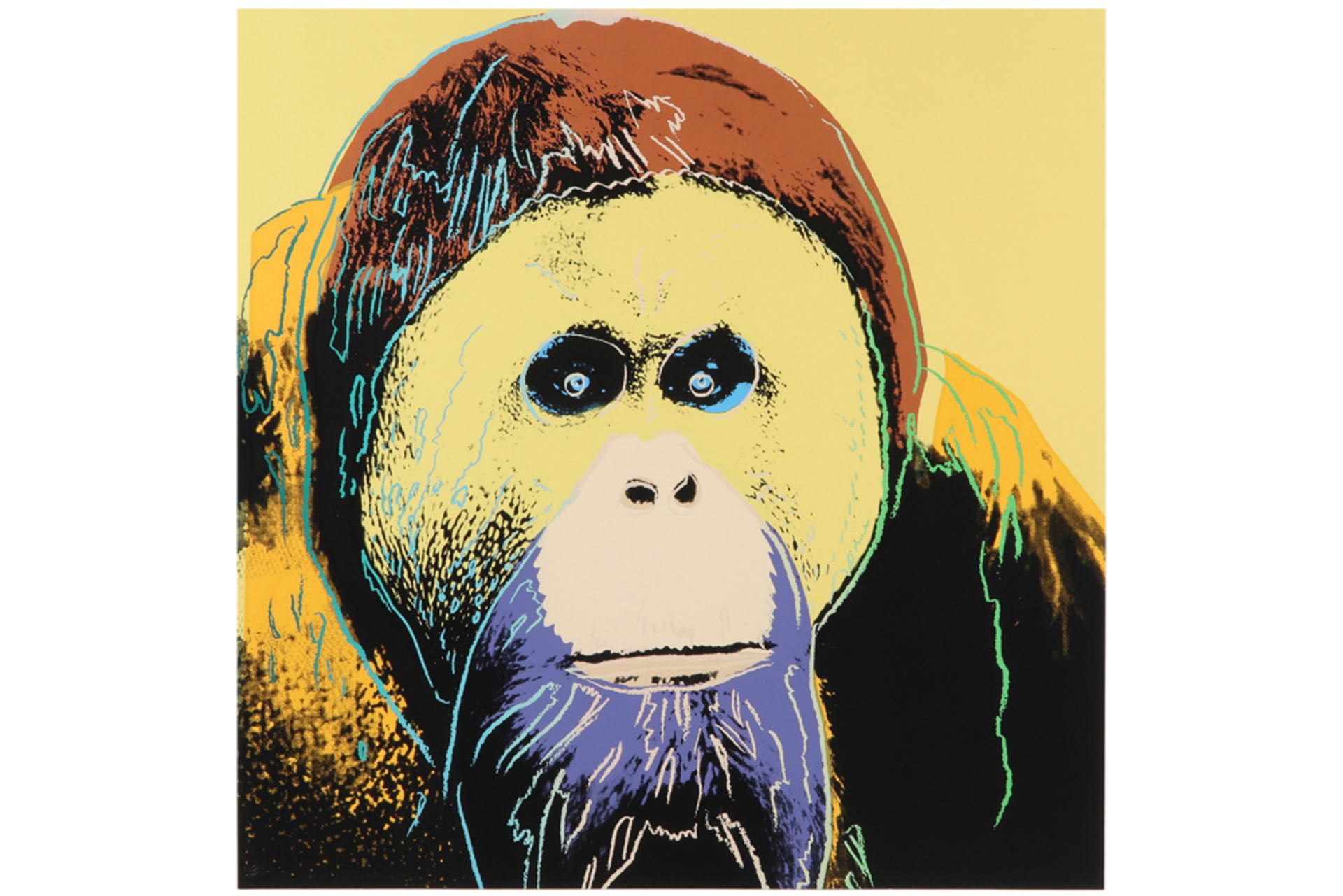 Andy Warhol "Urang Utan" silkscreen from the series "Endangered Species" with the blind stamp of