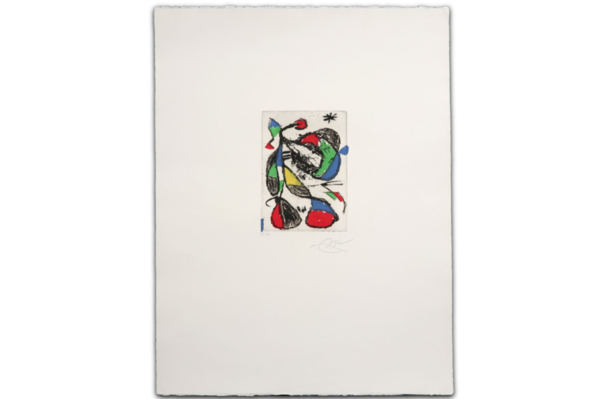 Joan Miro signed triptych "Barb I , II and III " engravings with carburundum in colors (on Emery - Image 7 of 11