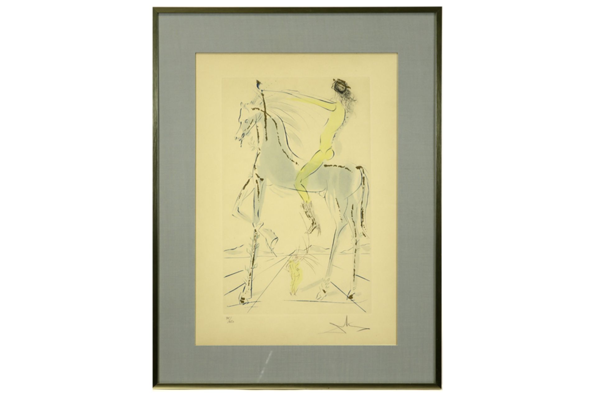 Salvador Dali signed etching from the portfolio "Dalinesque Horses" || DALI SALVADOR (1904 - 1989) - Bild 3 aus 3