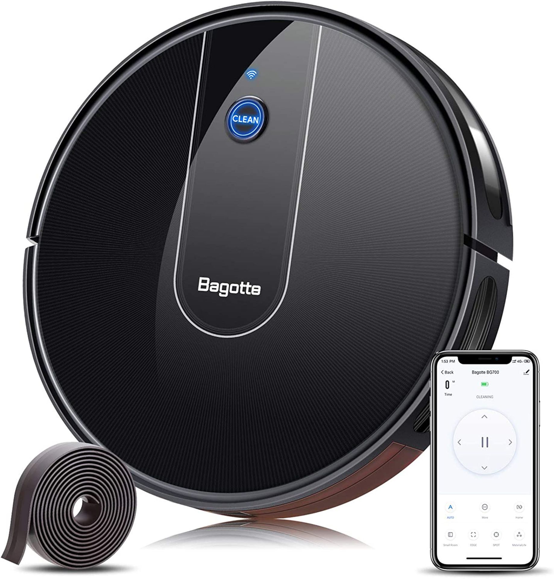 Bagotte BG700 Wi-Fi Robot Vacuum with mop - 2.7" Thin, Strong Suction, Work with Alexa