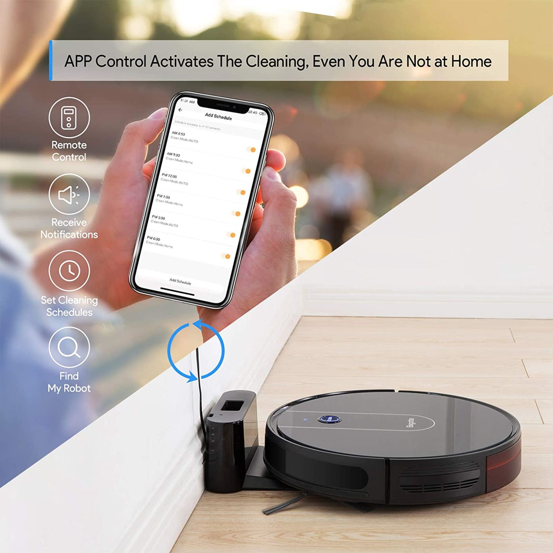 Bagotte BG700 Wi-Fi Robot Vacuum with mop - 2.7" Thin, Strong Suction, Work with Alexa - Bild 8 aus 8
