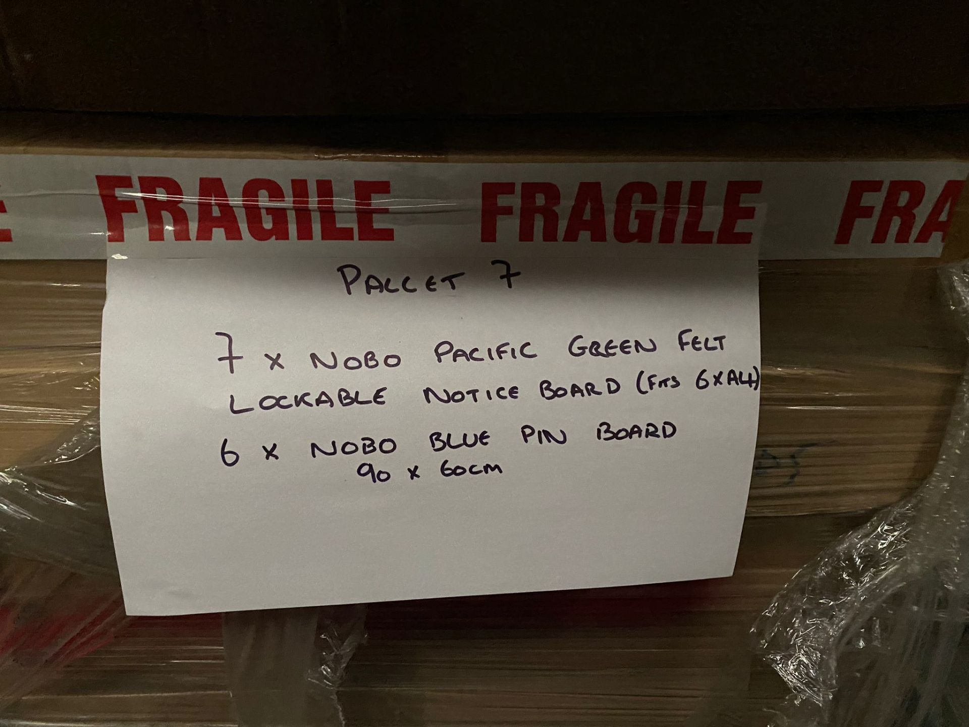 7 Nobo (Fits 6 x A4) Pacific Green Felt Internal Lockable Notice Board & 6 x Nobo Blue Pin Board - Image 3 of 4