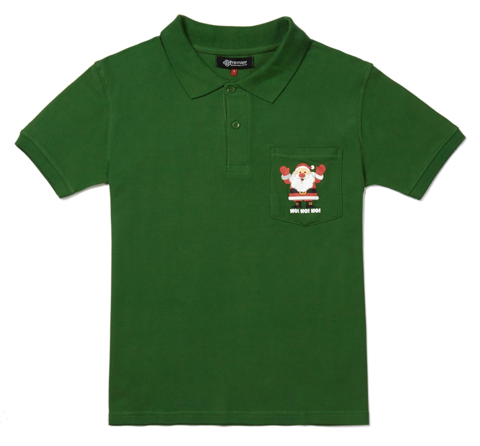 48 x Green Polo shirts - Christmas Design - 8 x small, 16 x medium, 16 x large, 8 x Extra Large.