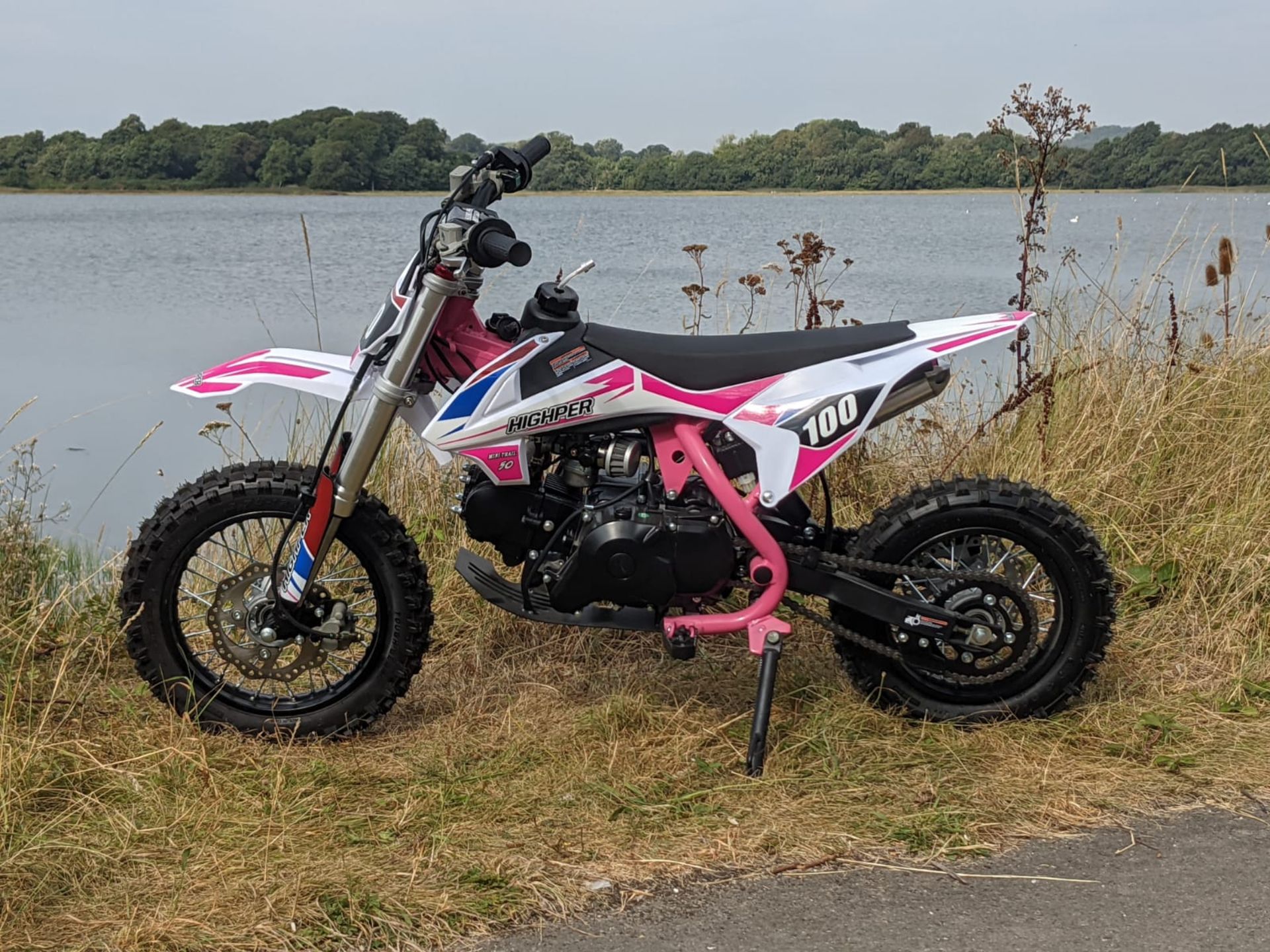 MBO 70cc Pit Bike with Larger 10" Wheels and Electric start 2022 Version - Pink