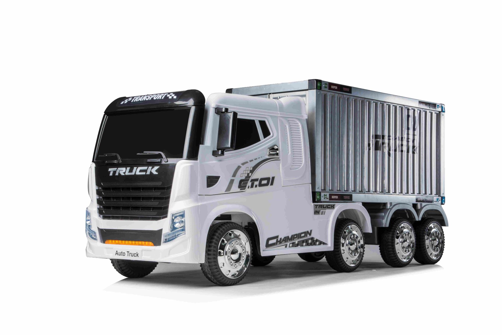 Ride On Truck with Detachable Container and Parental Remote Control 12V 4 Wheel Drive JJ2011 - White - Image 6 of 6