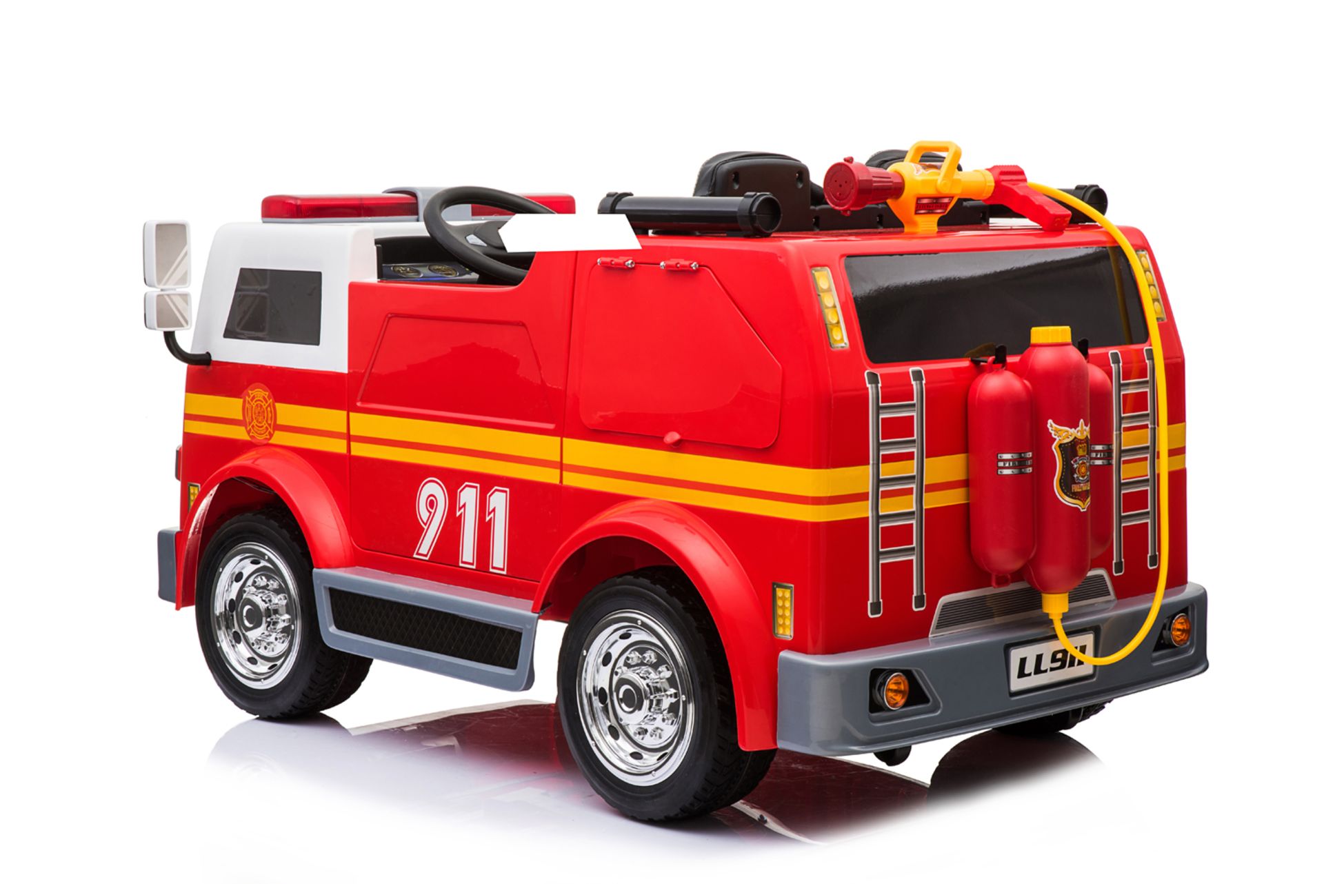 Ride On Fire Truck 911 12v EVA Wheels Twin Leather Seats and Parental Remote Control - Image 3 of 21