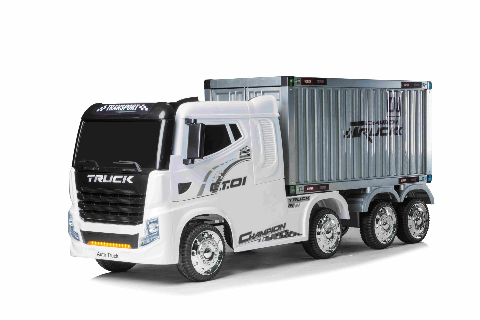 Ride On Truck with Detachable Container and Parental Remote Control 12V 4 Wheel Drive JJ2011 - White - Image 2 of 6