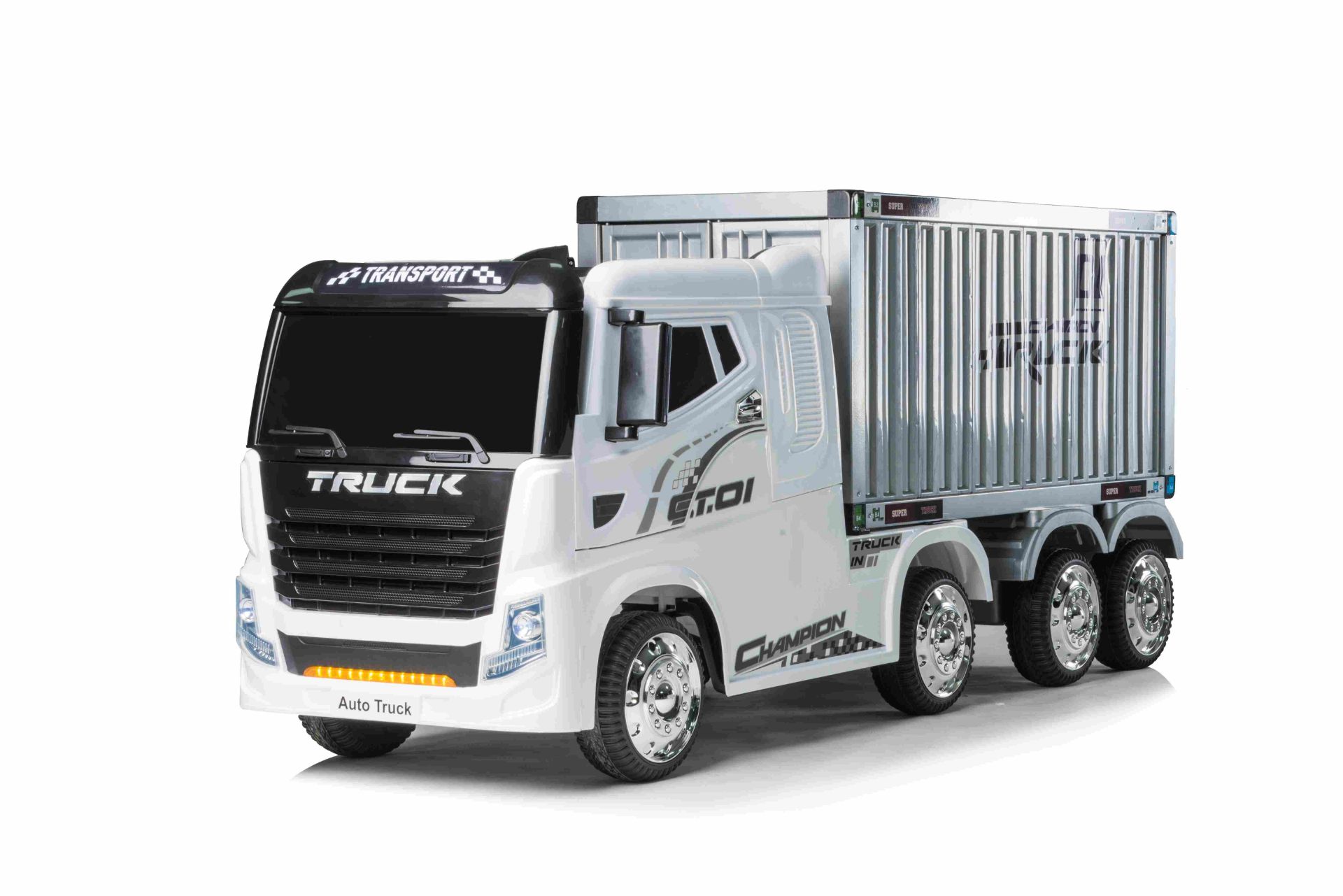 Ride On Truck with Detachable Container and Parental Remote Control 12V 4 Wheel Drive JJ2011 - White - Image 3 of 6
