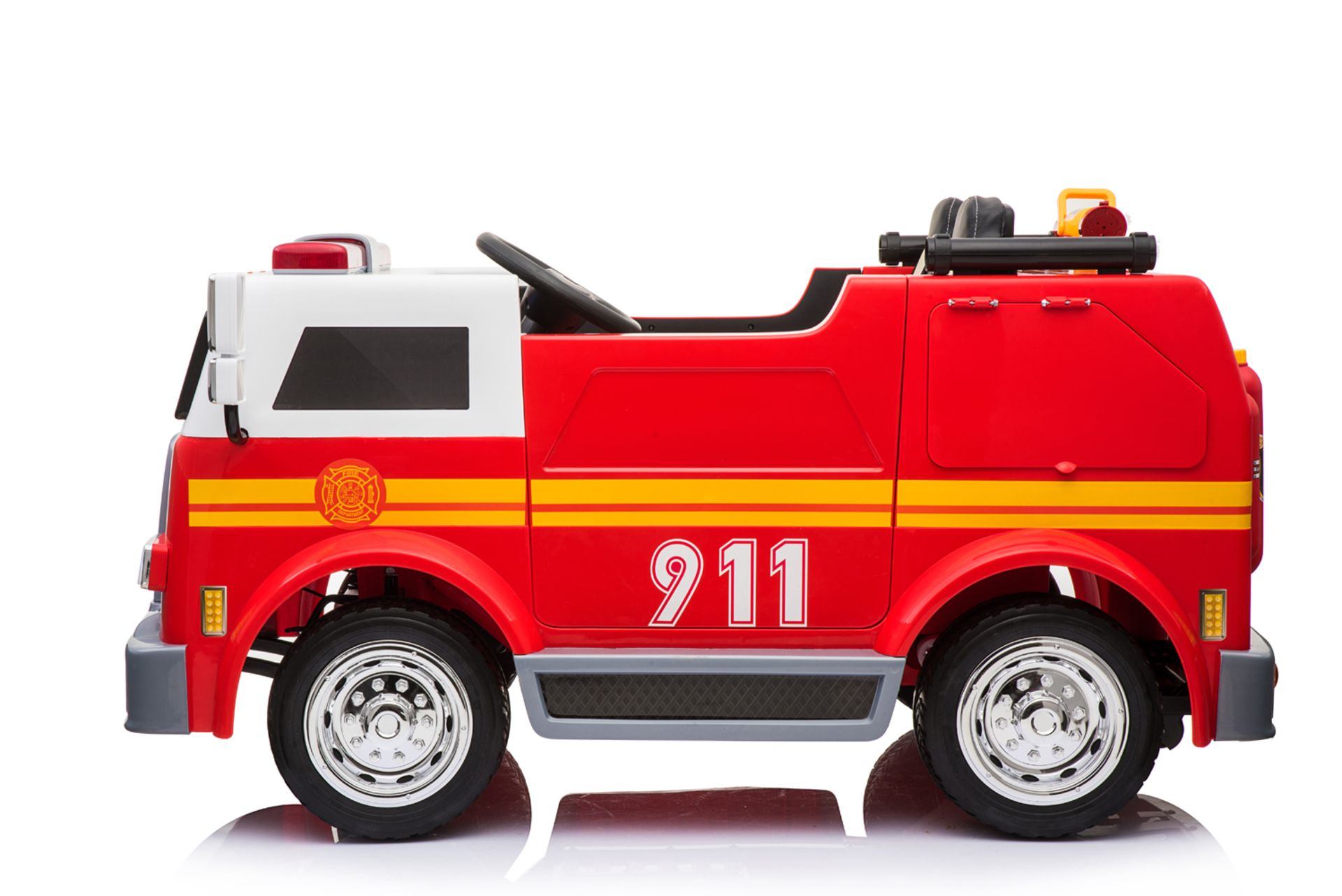 Ride On Fire Truck 911 12v EVA Wheels Twin Leather Seats and Parental Remote Control - Image 2 of 21