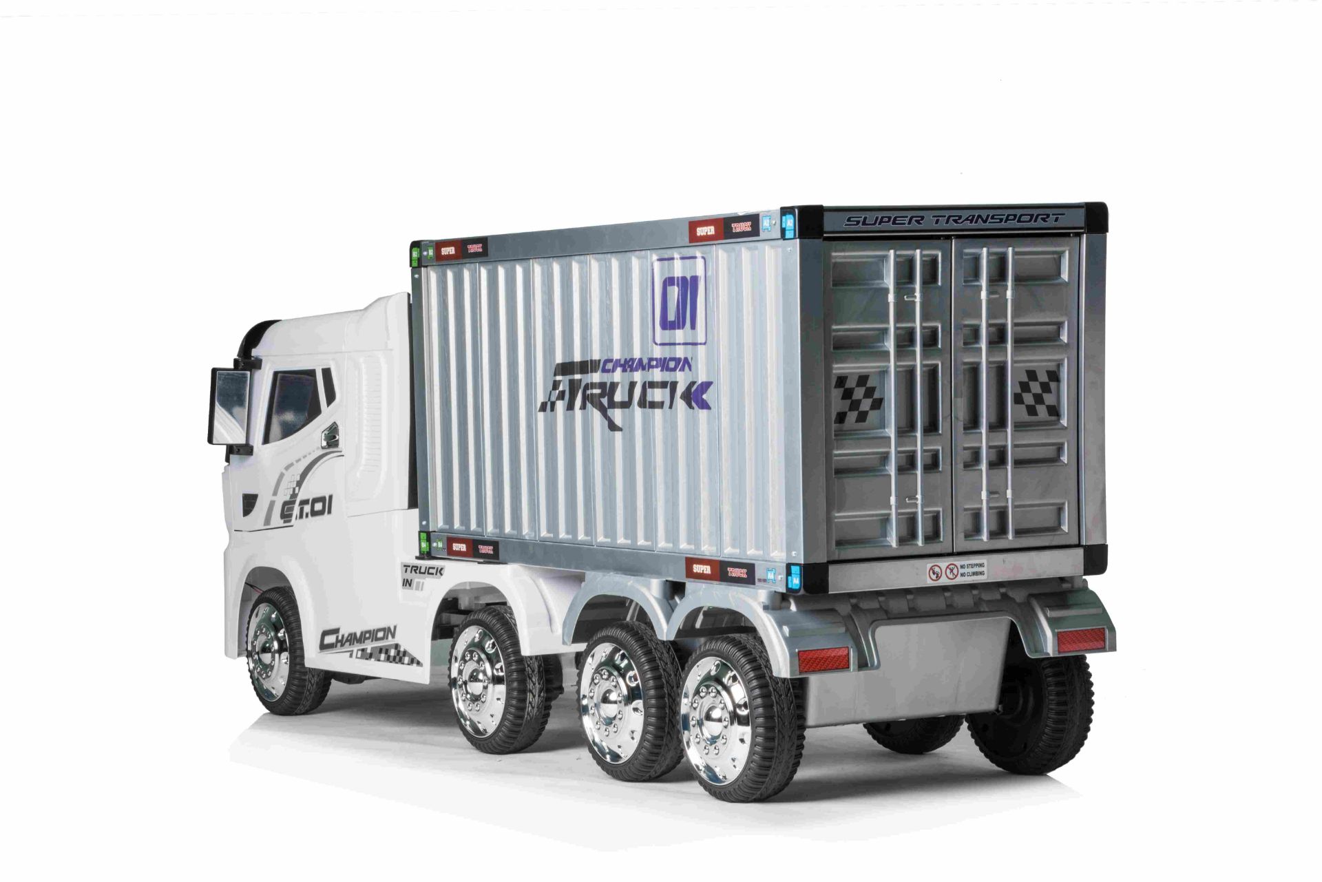 Ride On Truck with Detachable Container and Parental Remote Control 12V 4 Wheel Drive JJ2011 - White - Image 5 of 6