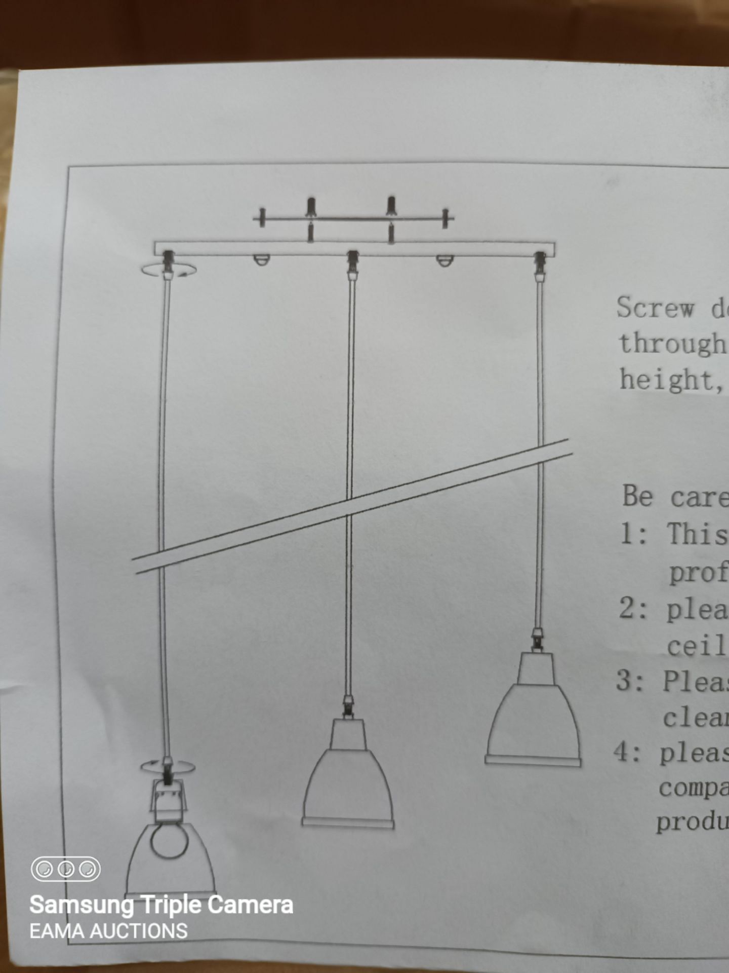 Box 14 - 1 x New 3 tier light fitting