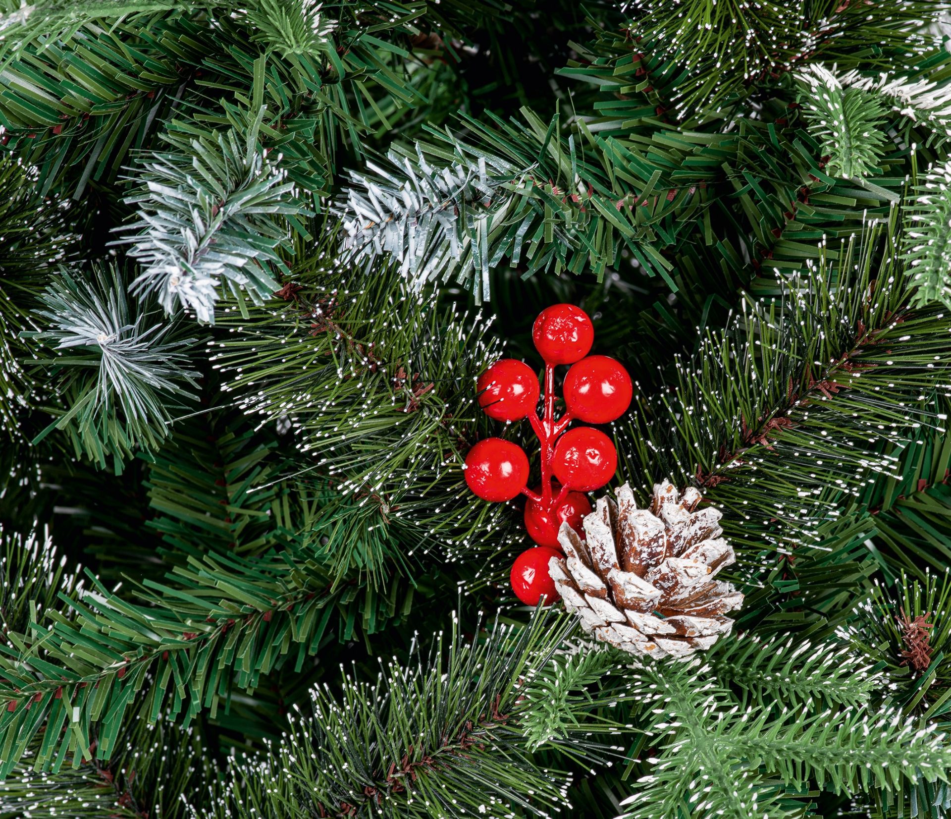 New Premier 1.8m Slim New Jersey Spruce Christmas Tree - PE/PVC w Cones and Berries - Image 6 of 6