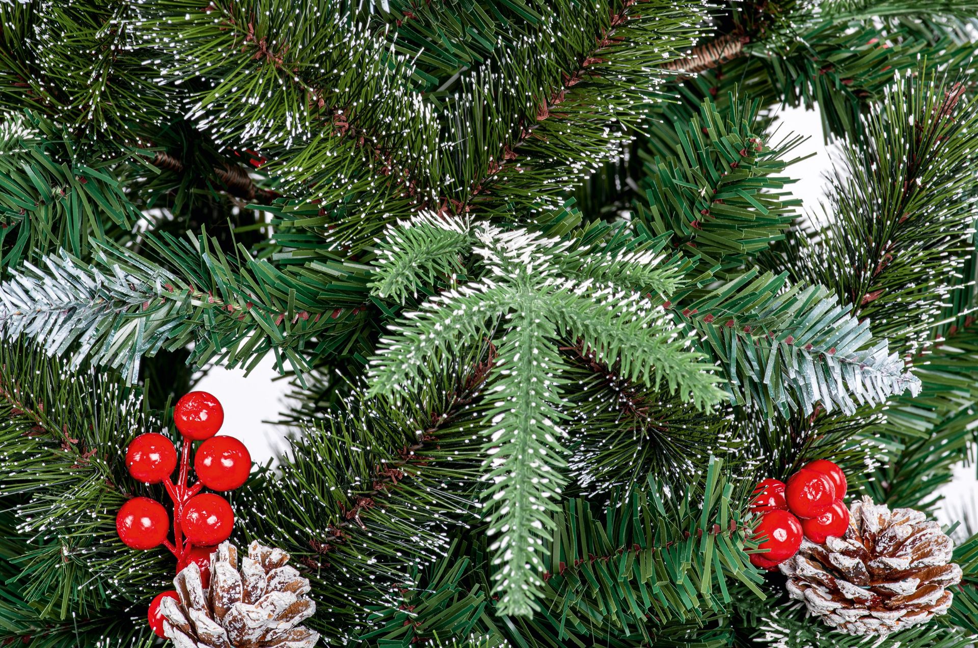 New Premier 1.8m Slim New Jersey Spruce Christmas Tree - PE/PVC w Cones and Berries - Image 5 of 5