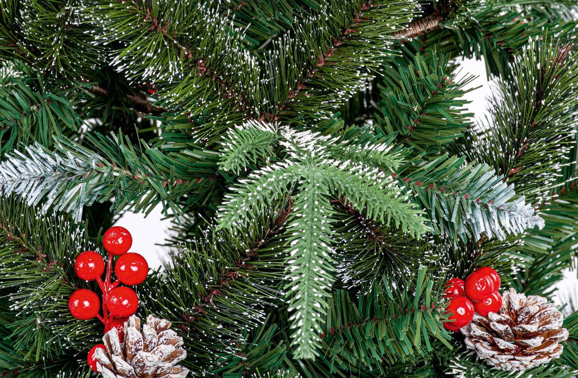 New Premier 1.8m Slim New Jersey Spruce Christmas Tree - PE/PVC w Cones and Berries - Image 5 of 6