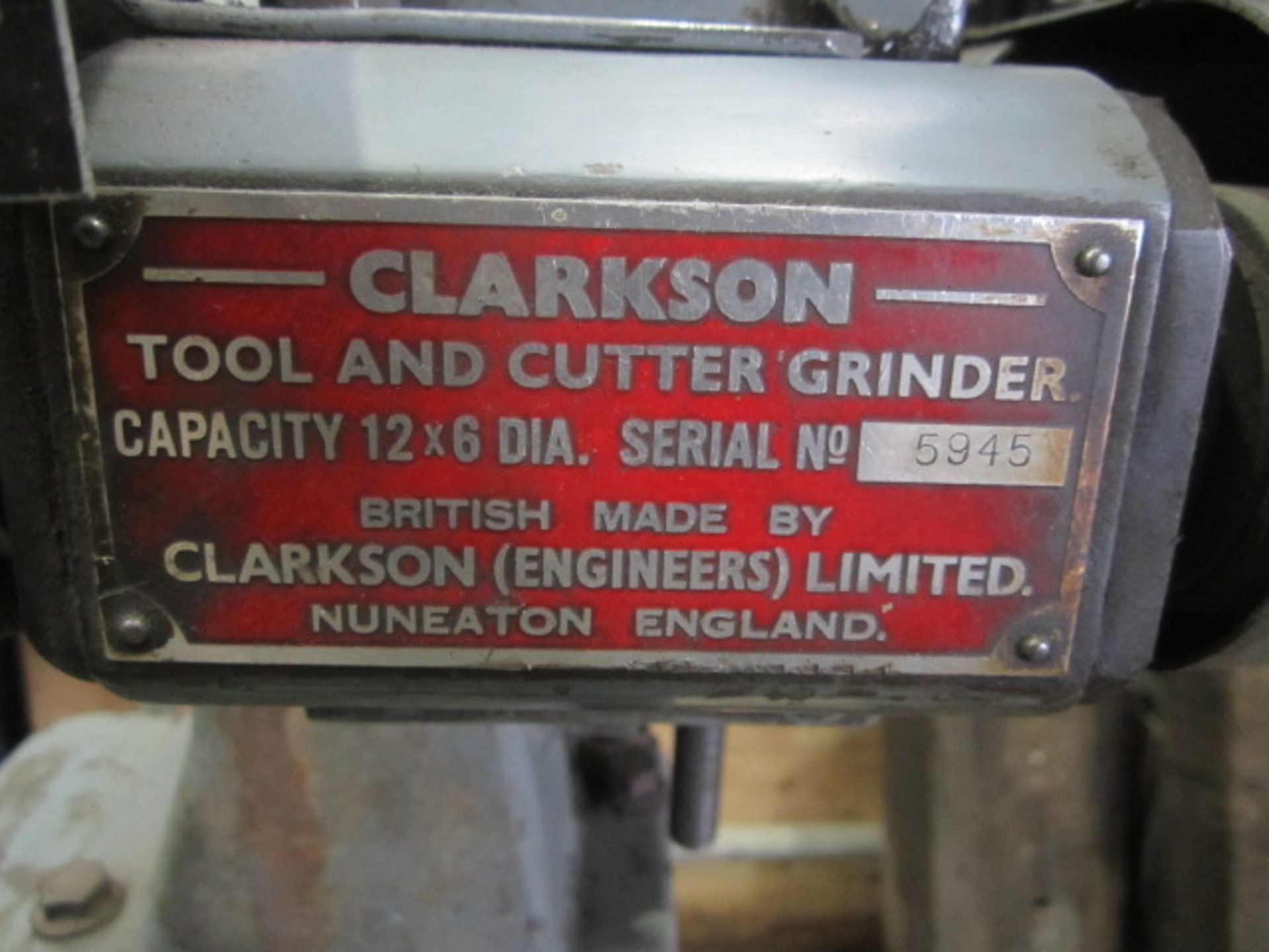 Clarkson tool & cutter grinder. A mandatory lift out charge of £40 + VAT will be applied to this lot - Image 4 of 4