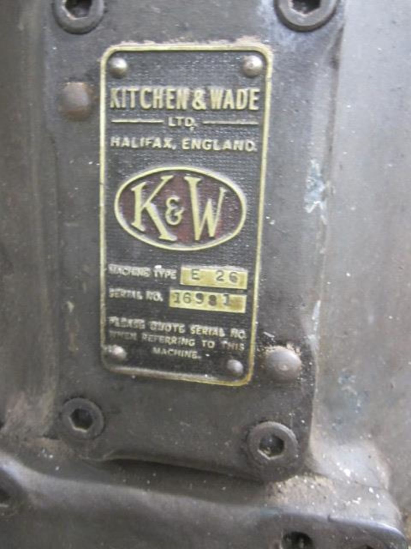 Kitchen & Walker E26 elevating column radial arm drill, serial no. 16981, circa 48" swing, with - Image 5 of 7