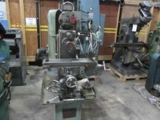 Senior tool room vertical milling machine, table size: 25" x 6" , with overarm, slotting head. A...