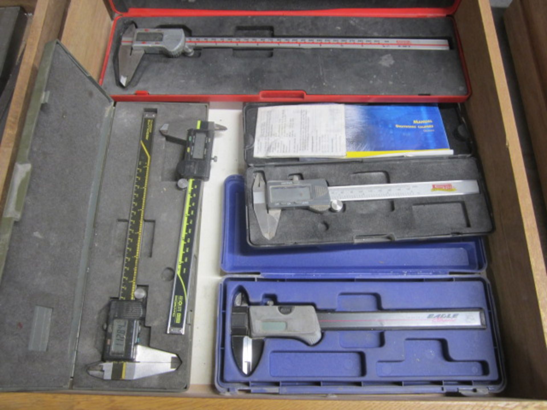 Five various digital micrometers. Located at Supreme Engineering, Edington, Nr Bridgwater