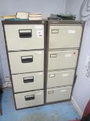Two metal four drawer filing cabinets. Located at Supreme Engineering, Edington, Nr Bridgwater