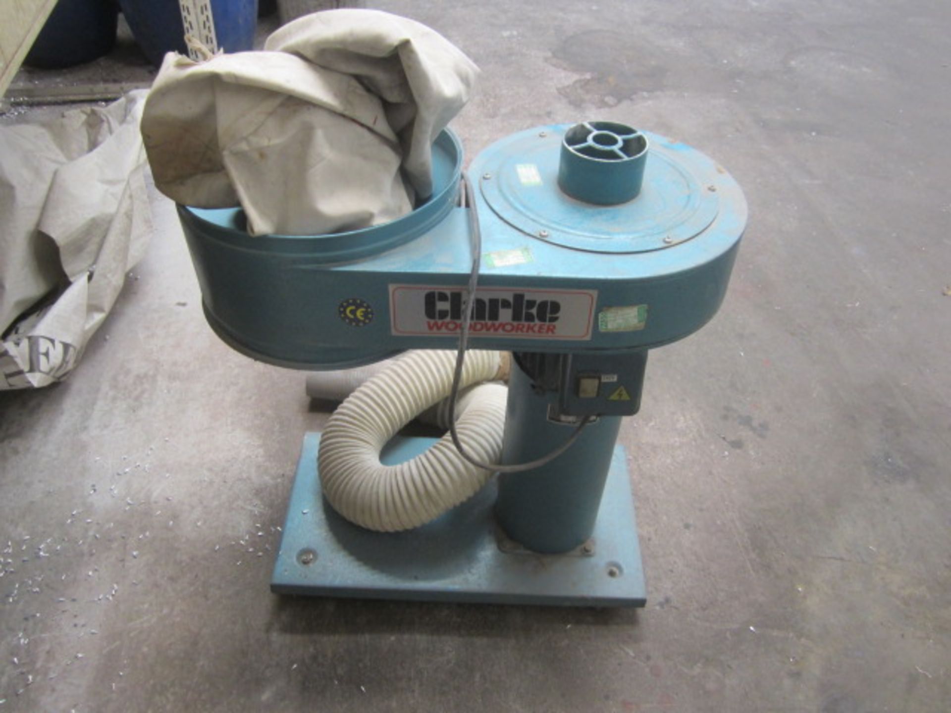 Clarke woodworker mobile single bag dust extraction unit, 240v. Located at Supreme Engineering,