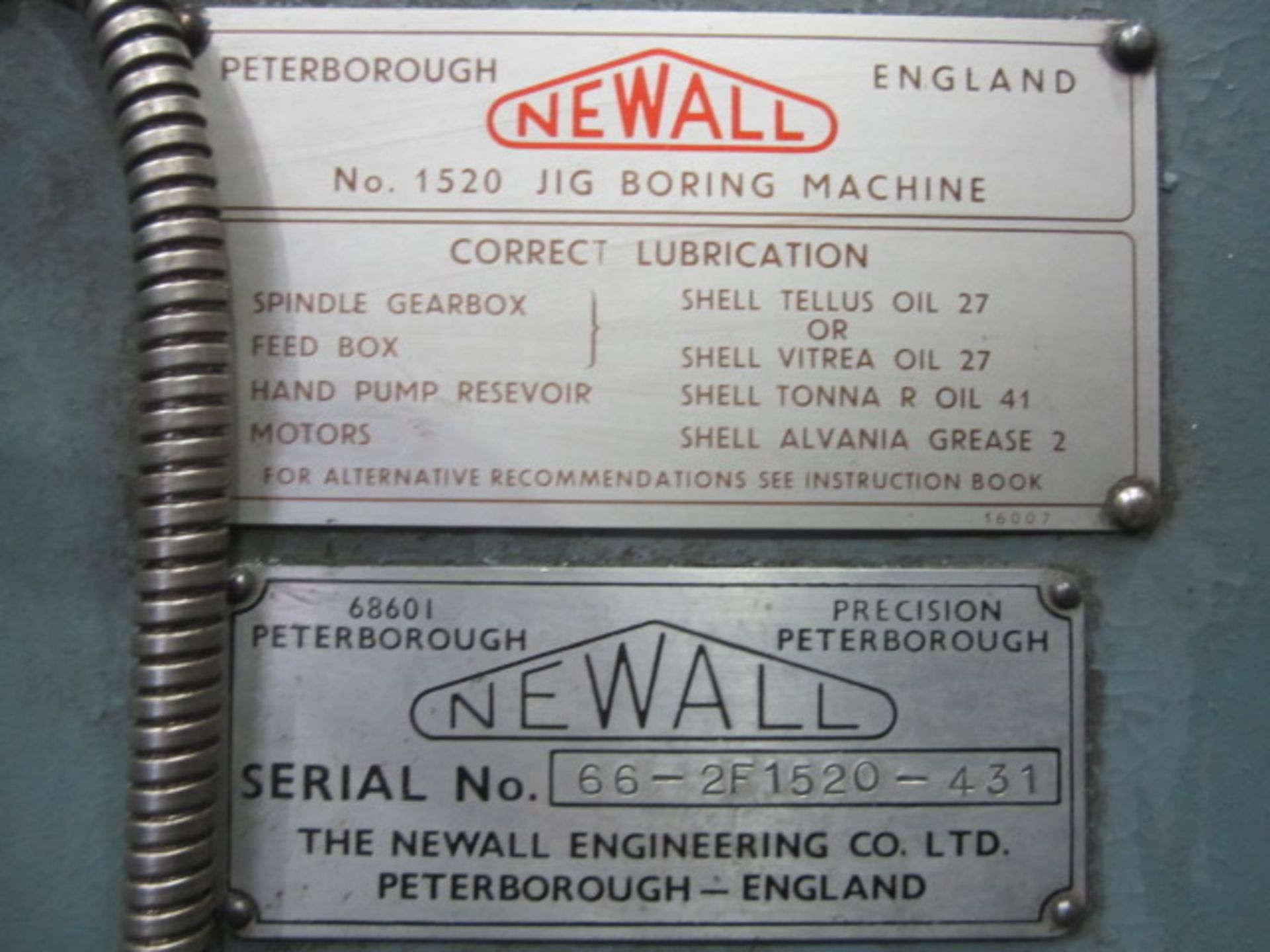 Newall vertical jig borer, serial no. 66-2F1520-431, table size 20½" x 15", Sony 3 axis digital read - Image 6 of 11