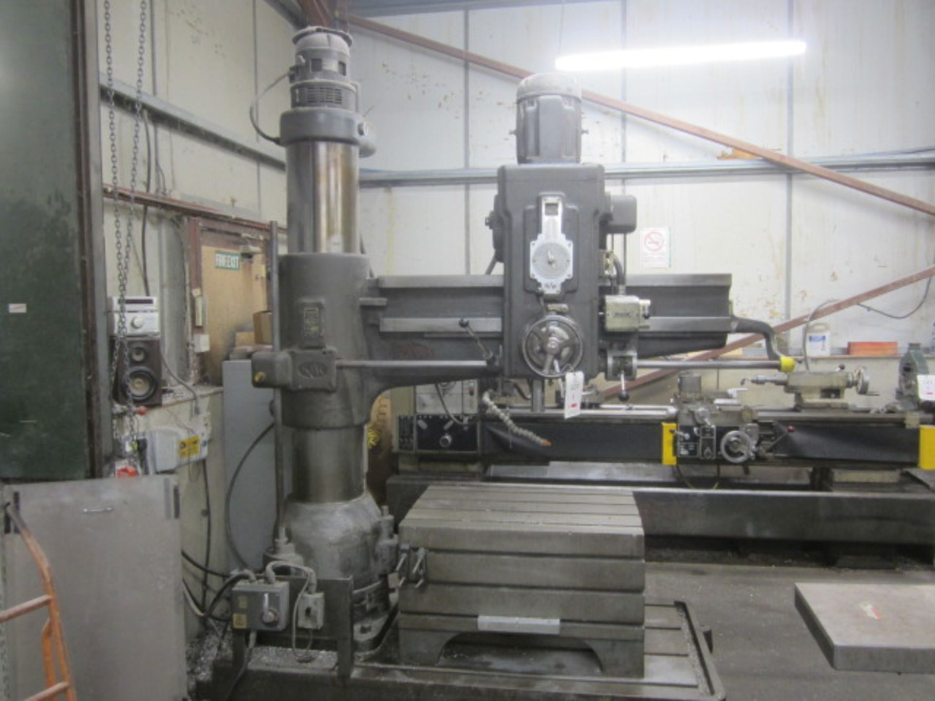Kitchen & Walker E26 elevating column radial arm drill, serial no. 16981, circa 48" swing, with