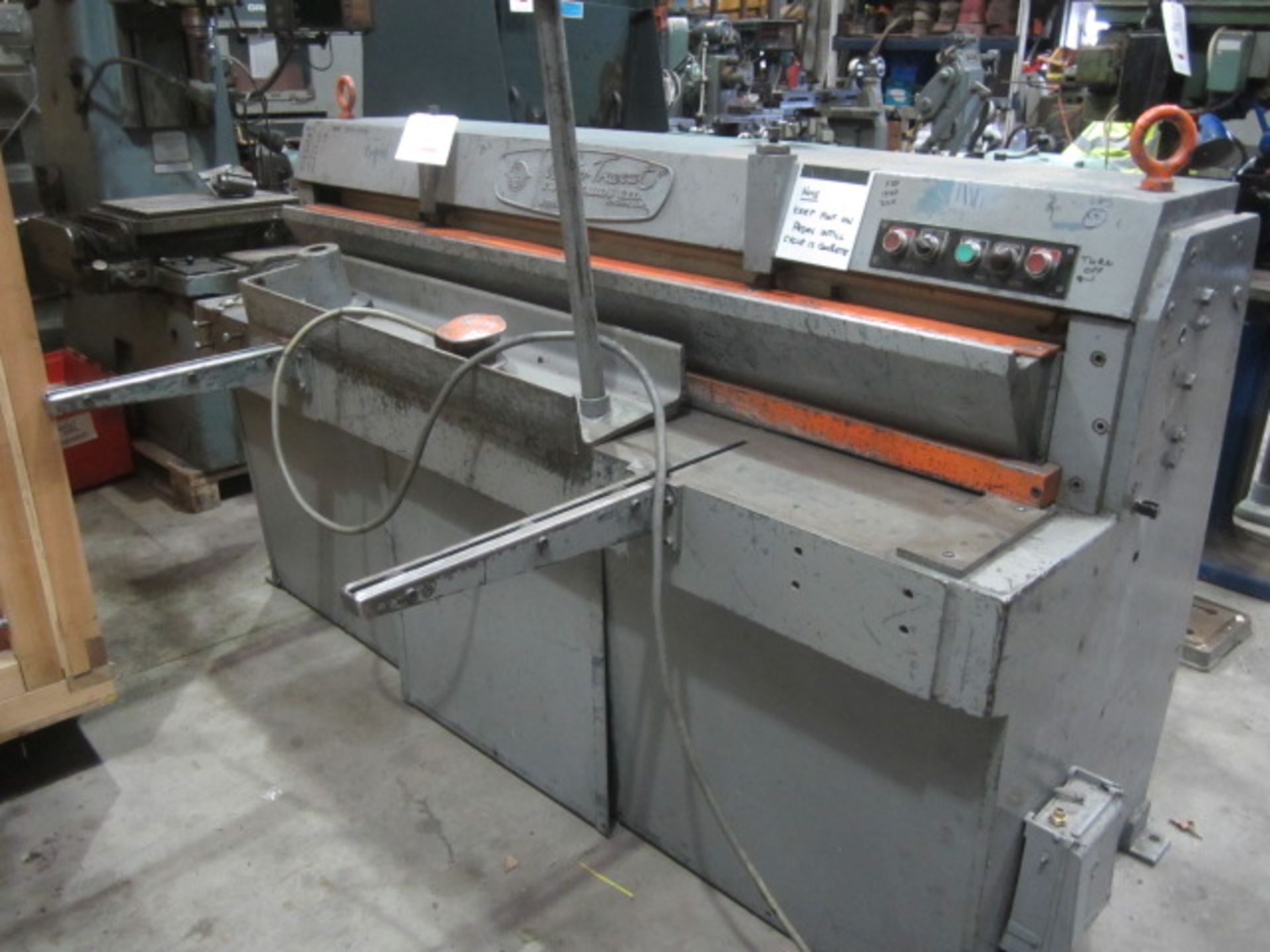 FJ Edwards 6ft x 1/8" power guillotine, model 6/125, serial no. 63/C15843, manual back gauge,