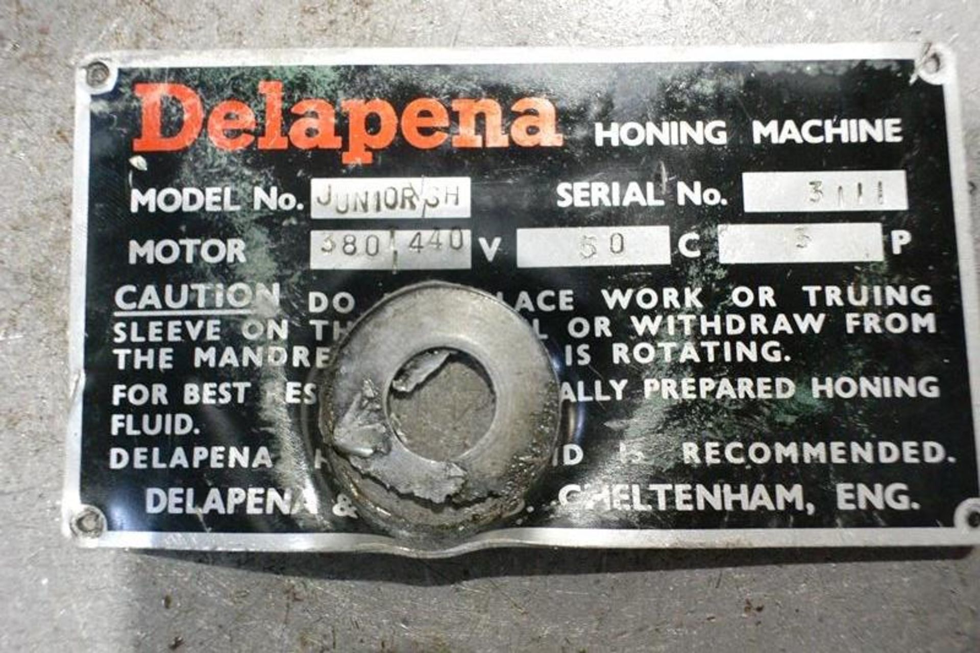 Delapena Junior SH Speedhone horizontal honing machine, serial no. 3111, 3 phase - Image 2 of 6