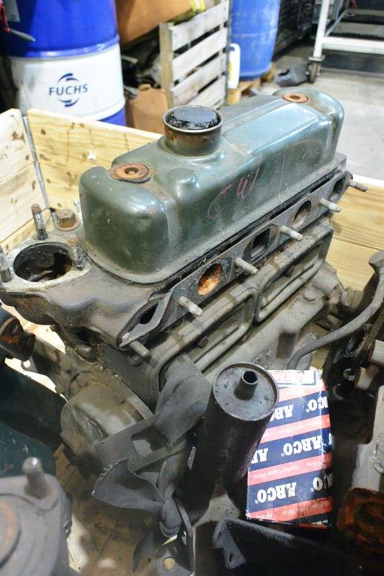 Stillage and contents including various Morris engine parts including one 803 engine, three 1098 - Image 7 of 7