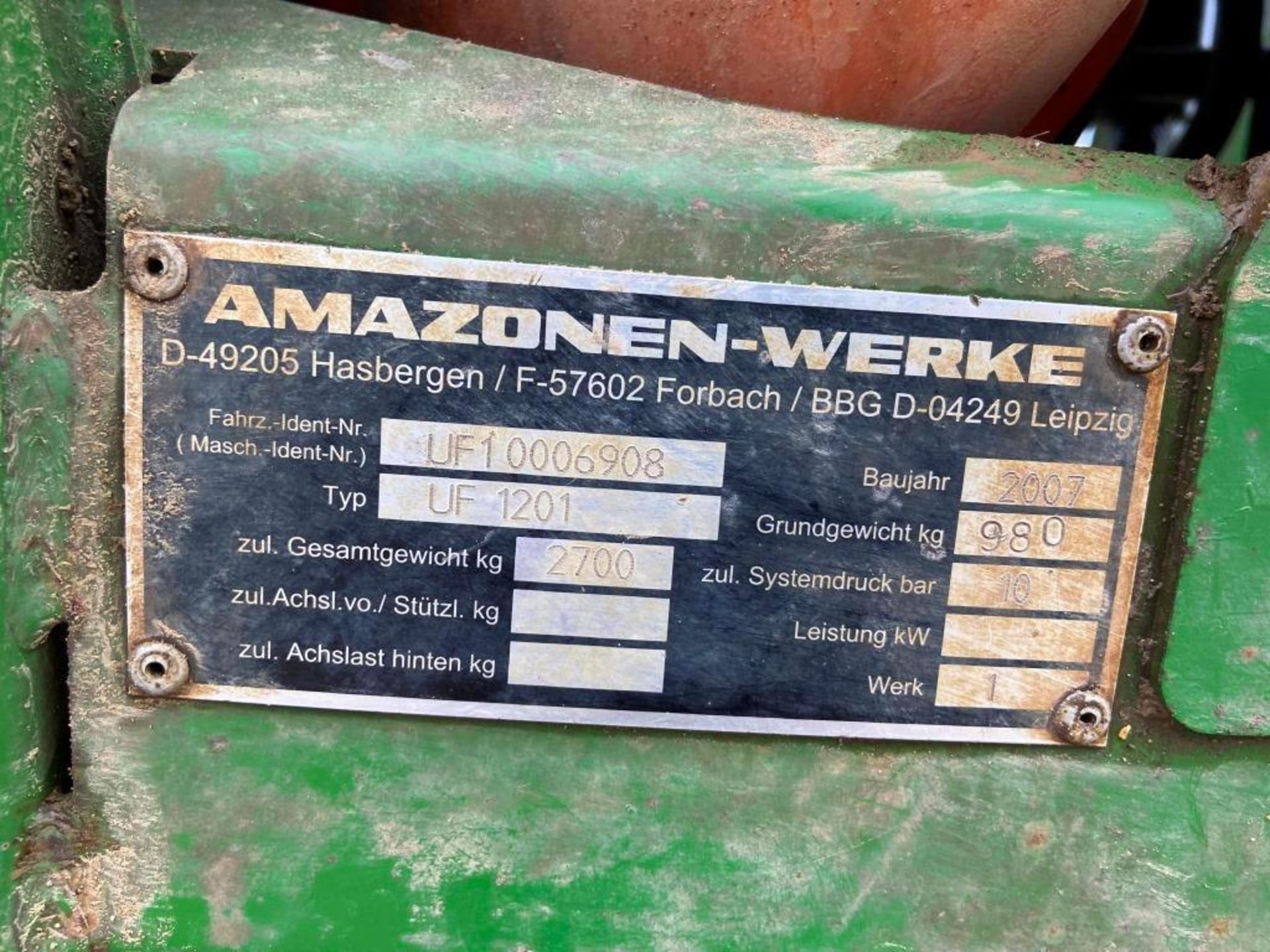 Amazone 12.5m tractor mounted sprayer - Image 5 of 11