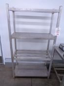 Metal framed 4 shelf storage rack