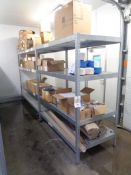 Two bays of metal framed adjustable shelf stores racking