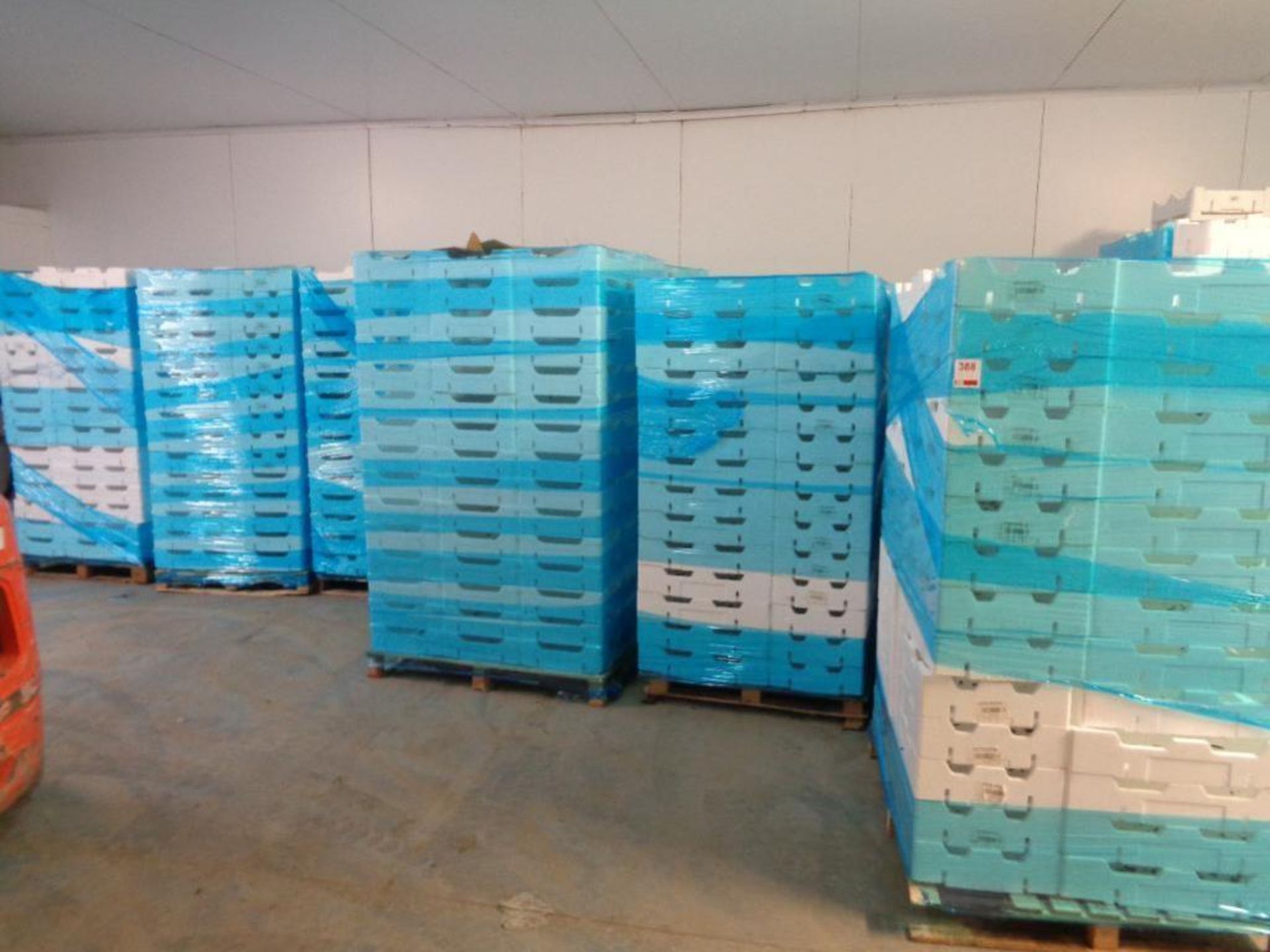 Eight pallets of polystyrene produce boxes