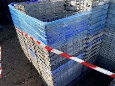 Fourteen pallets of assorted plastic crates