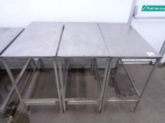 Three stainless steel 1000 x 500mm tables