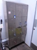 Stainless steel 12 door personnel lockers