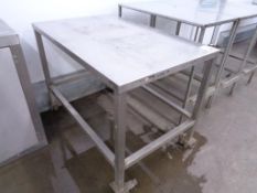 Stainless steel mobile food prep work surface, approx 1170 x 750mm