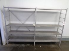 Twin bay metal framed adjustable 4 shelf storage rack