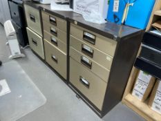 Six steel filing cabinets