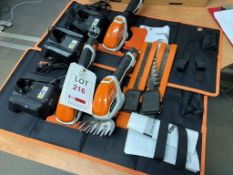 Three STIHL HAS26 cordless pruners