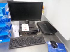 HP Prodesk desktop PC, Acer flat screen monitor, keyboard, mouse and a Canon Lide 120 scanner