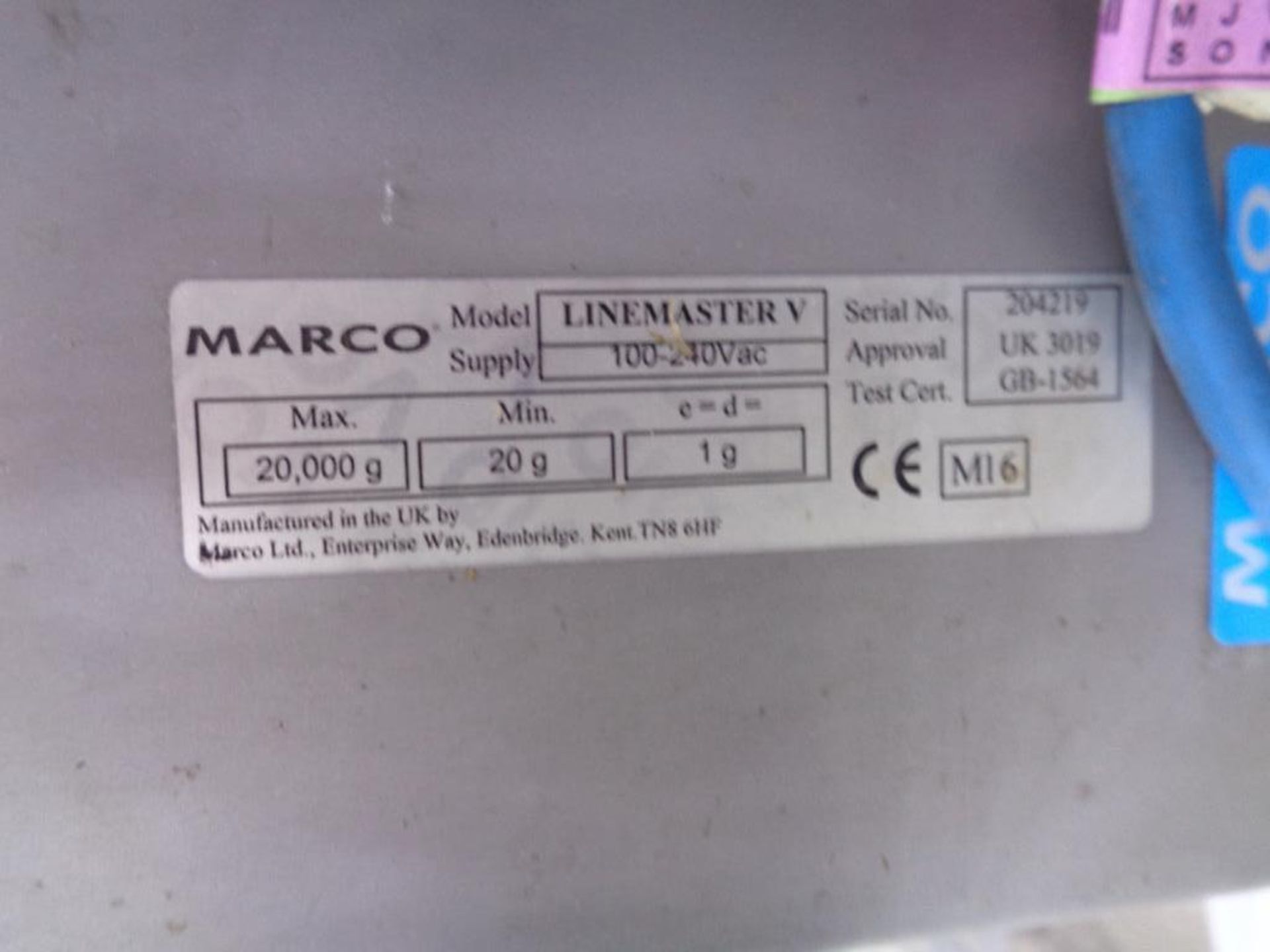 Marco Linemaster V D103471 stainless steel product weigh scales - Image 4 of 4