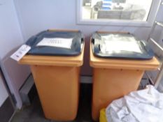 Two plastic wheelie bins