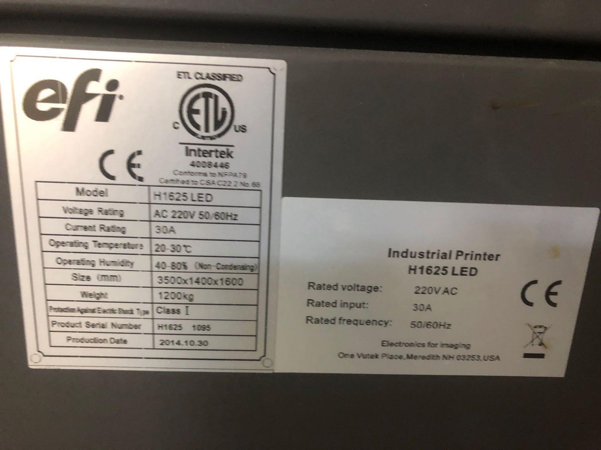 EFI H1625LED wide format printer - Image 4 of 4