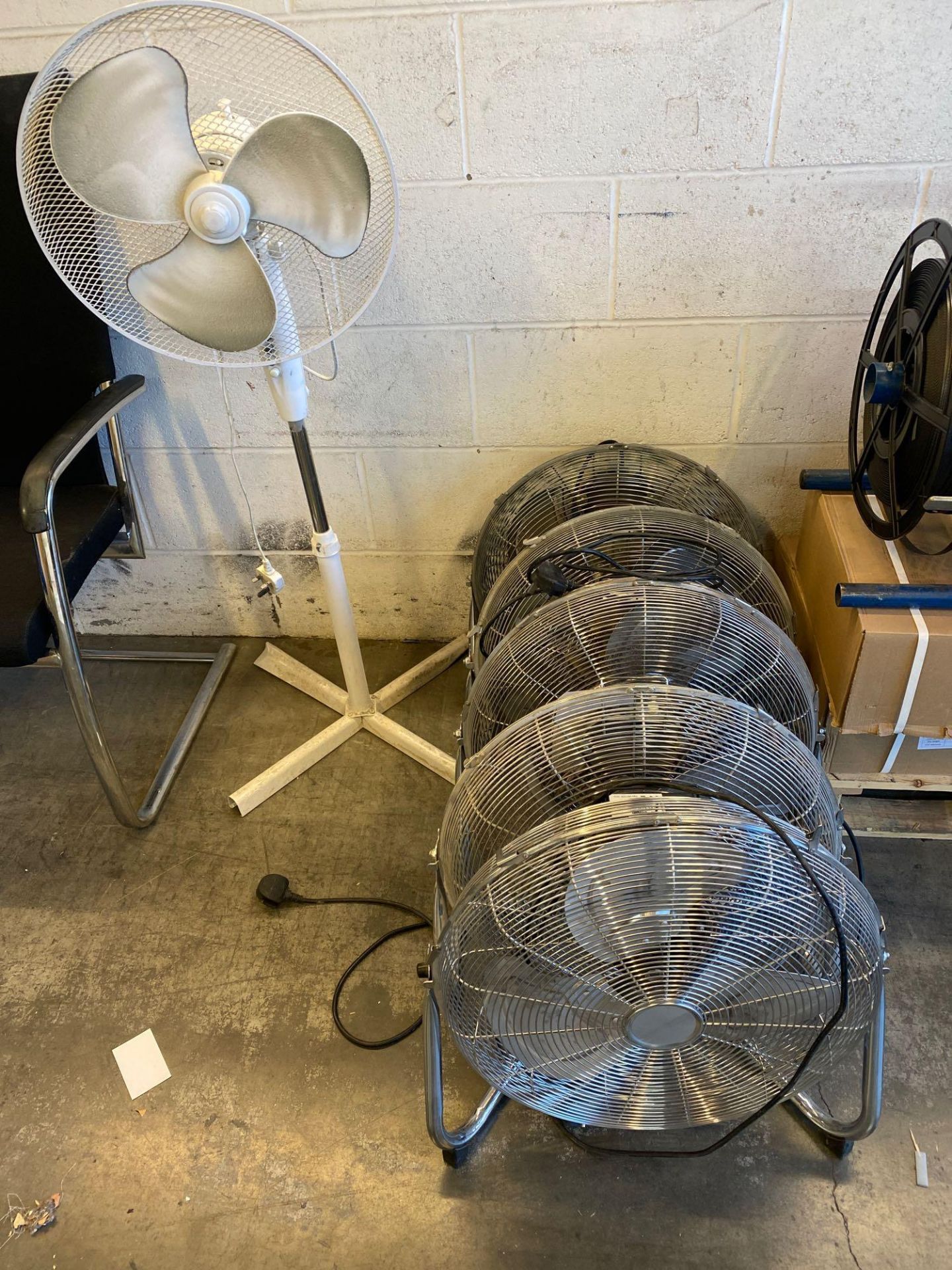 Six various floor fans