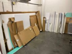 Quantity of used and unused plotter paper, canvas and boarding as lotted