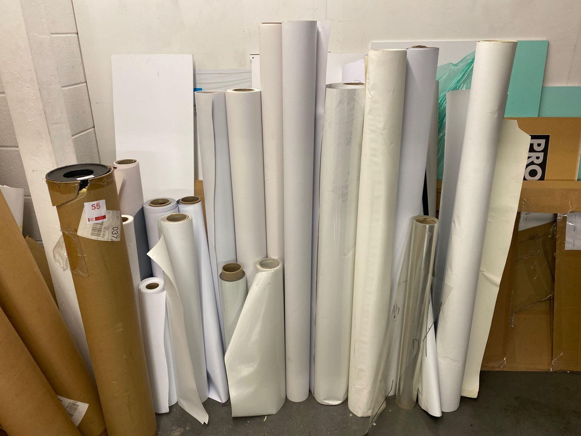 Quantity of used and unused plotter paper, canvas and boarding as lotted - Image 2 of 3