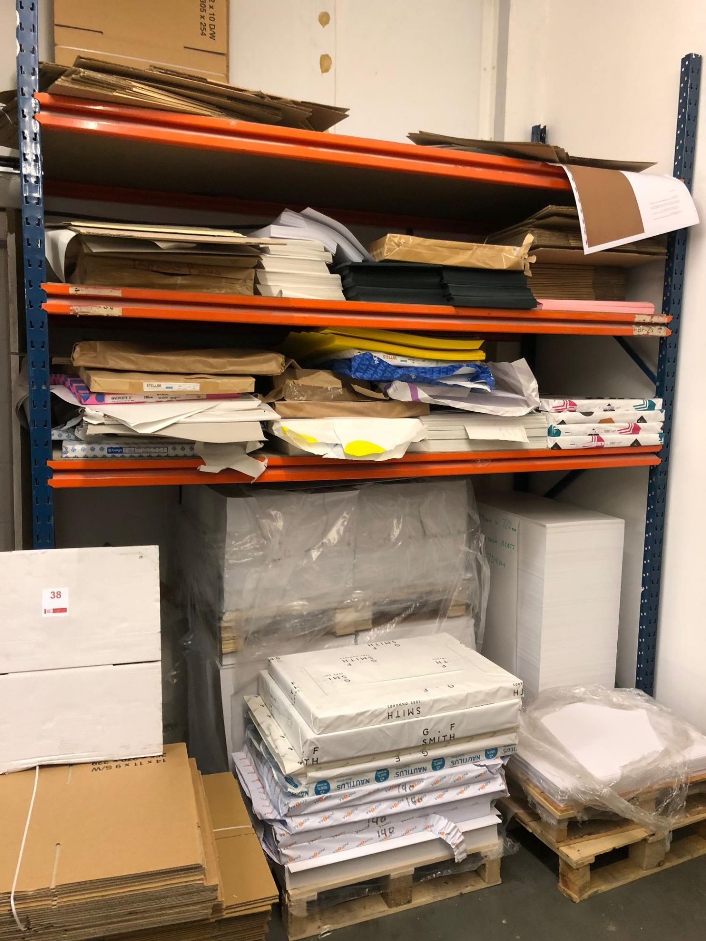 Contents of two racks to include a large quantity of used and unused paper stock as lotted - Image 3 of 4