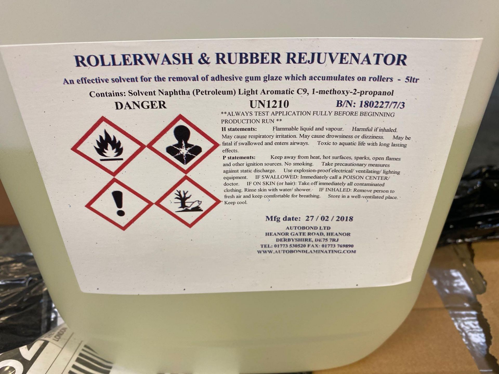 Eight tubs of unused rollerwash and rubber rejuvenator - Image 2 of 2