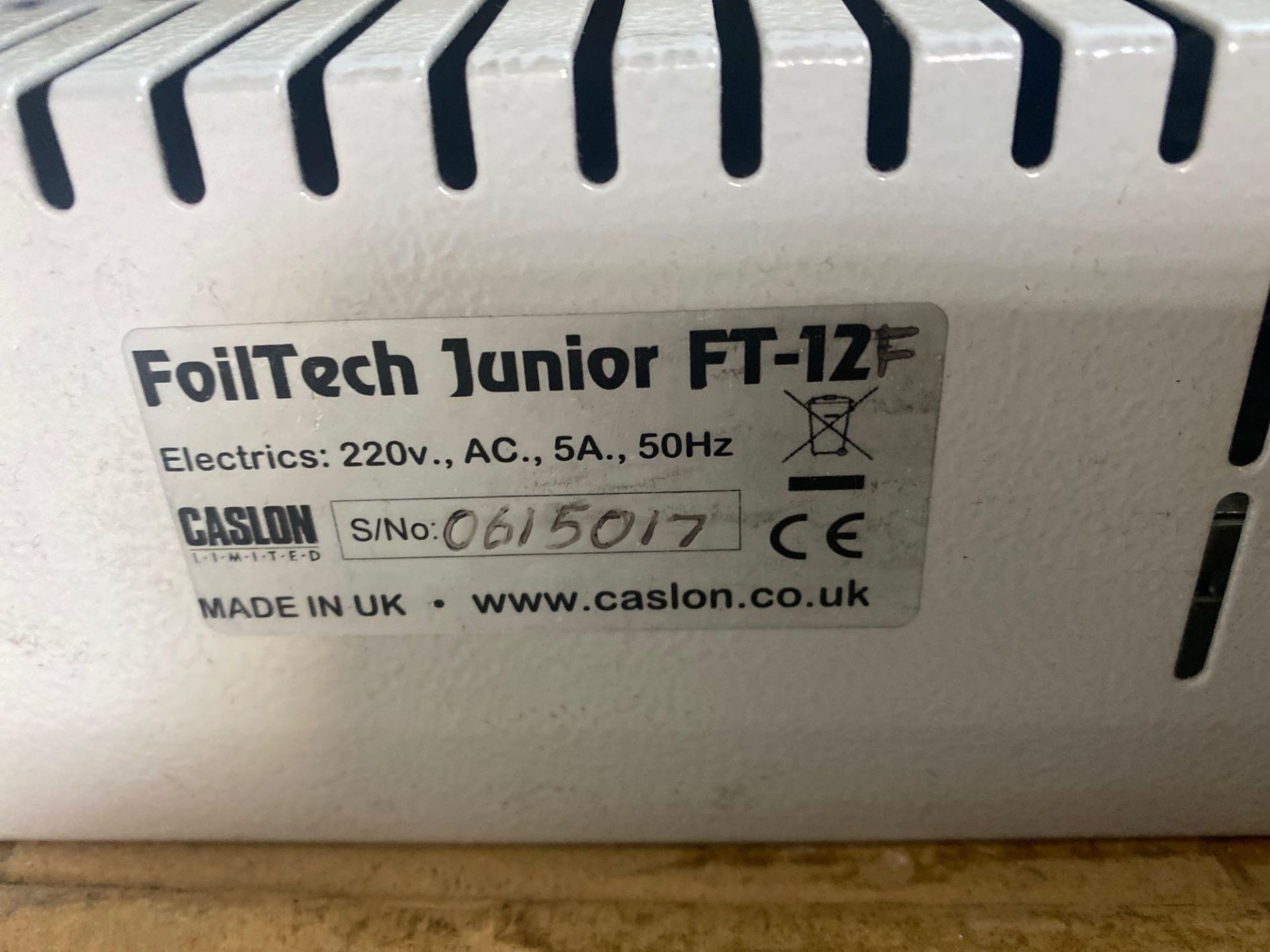 Caslon FT–12 F auto feed foiling machine Serial number 0615017 - Image 4 of 4